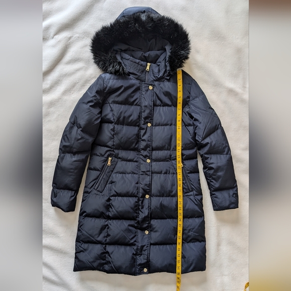 Lauren Ralph Lauren Women's Down Parka Coat Hooded Zip Front Navy Blue Size S - Picture 13 of 16